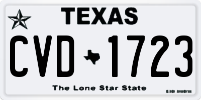 TX license plate CVD1723