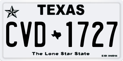 TX license plate CVD1727