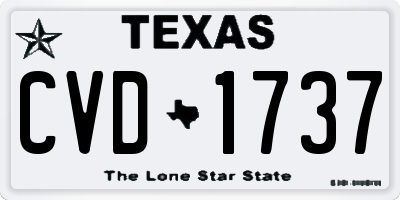 TX license plate CVD1737