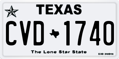 TX license plate CVD1740