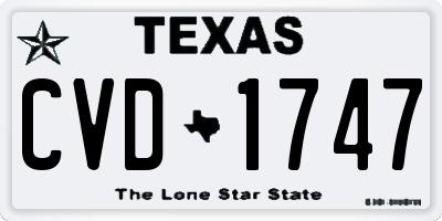TX license plate CVD1747