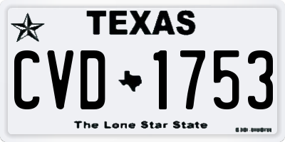 TX license plate CVD1753