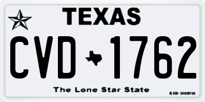 TX license plate CVD1762