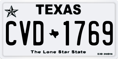 TX license plate CVD1769