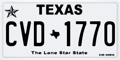 TX license plate CVD1770