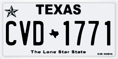 TX license plate CVD1771