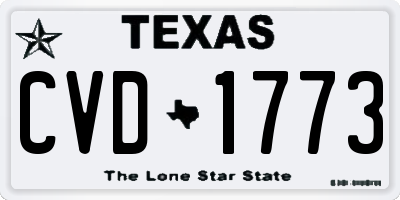 TX license plate CVD1773