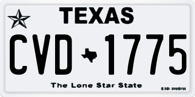 TX license plate CVD1775