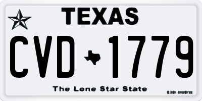 TX license plate CVD1779