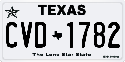 TX license plate CVD1782