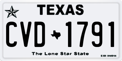 TX license plate CVD1791