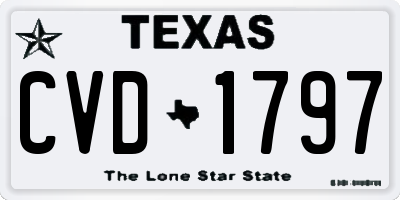 TX license plate CVD1797