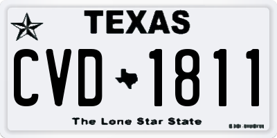 TX license plate CVD1811