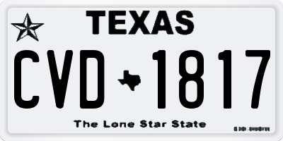 TX license plate CVD1817