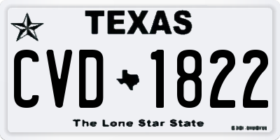 TX license plate CVD1822