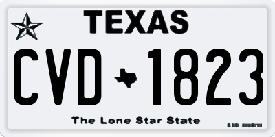 TX license plate CVD1823