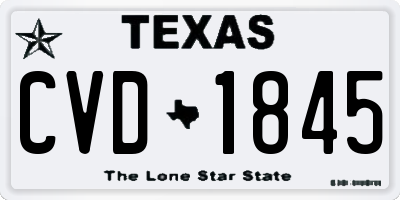 TX license plate CVD1845