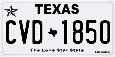 TX license plate CVD1850