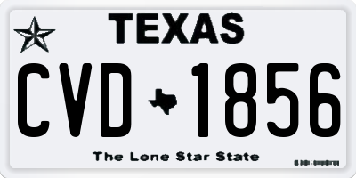 TX license plate CVD1856