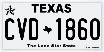 TX license plate CVD1860