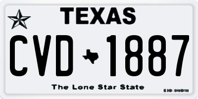 TX license plate CVD1887