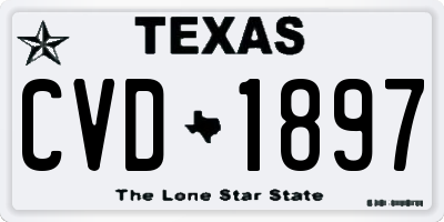 TX license plate CVD1897
