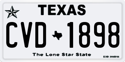 TX license plate CVD1898