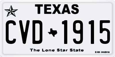 TX license plate CVD1915