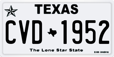 TX license plate CVD1952