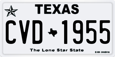 TX license plate CVD1955