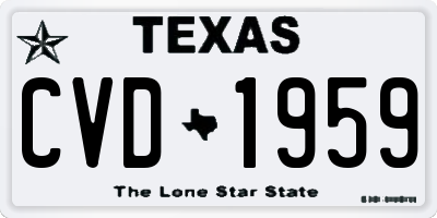 TX license plate CVD1959