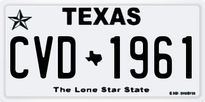 TX license plate CVD1961