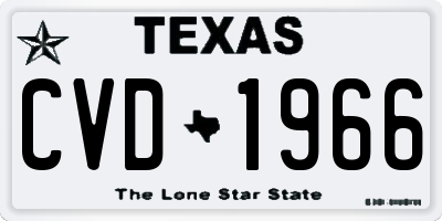 TX license plate CVD1966