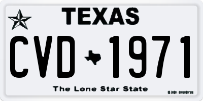 TX license plate CVD1971