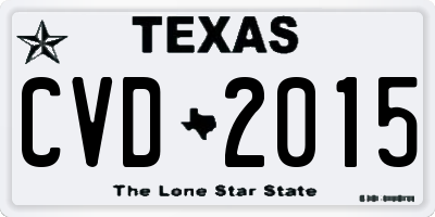 TX license plate CVD2015