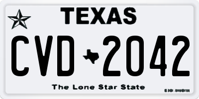 TX license plate CVD2042