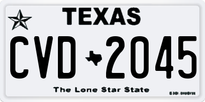 TX license plate CVD2045