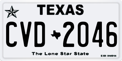 TX license plate CVD2046