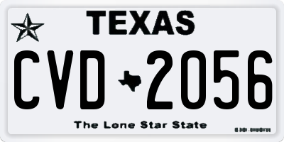 TX license plate CVD2056
