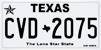 TX license plate CVD2075
