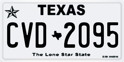 TX license plate CVD2095