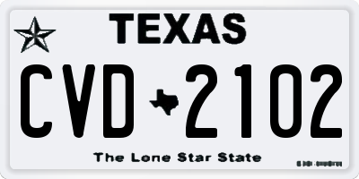 TX license plate CVD2102