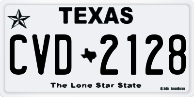 TX license plate CVD2128