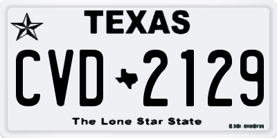 TX license plate CVD2129