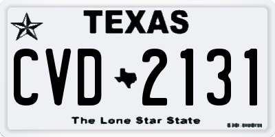 TX license plate CVD2131