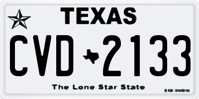 TX license plate CVD2133