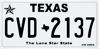 TX license plate CVD2137