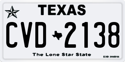 TX license plate CVD2138