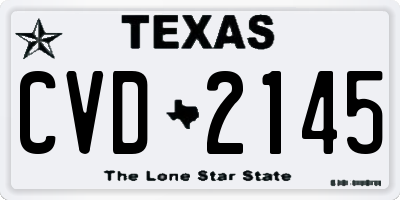 TX license plate CVD2145