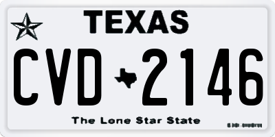 TX license plate CVD2146